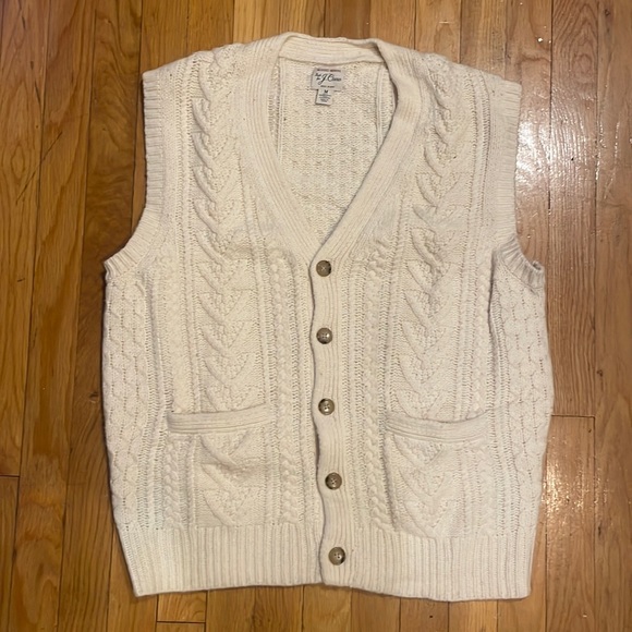 JCrew 100% Rugged Merino Wool Cable-knit sweater vest